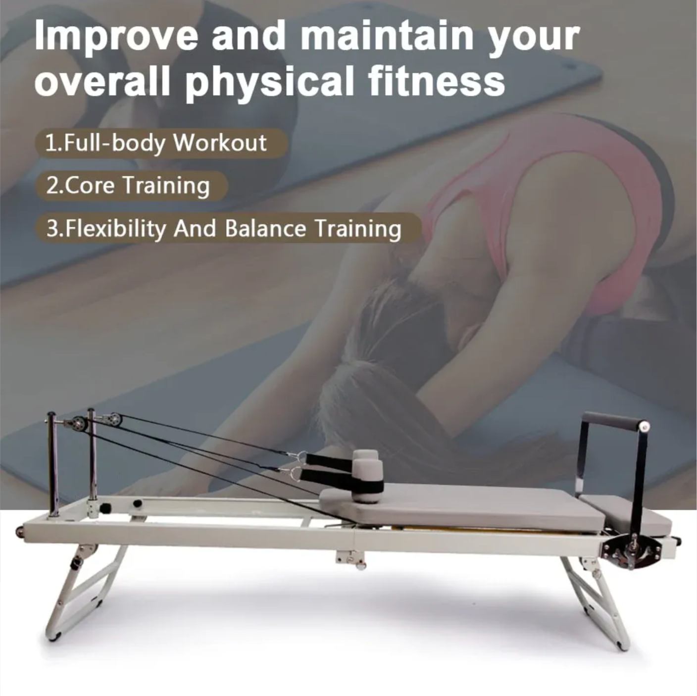 ARKANTOS Foldable Pilates Reformer, Pilates Machine & Equipment for Home use