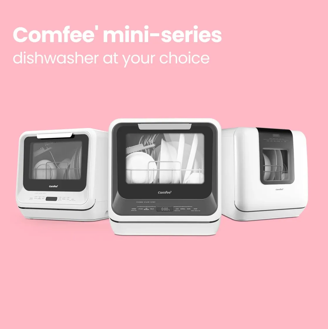 COMFEE' Mini Dishwasher Countertop with 5L Water Tank